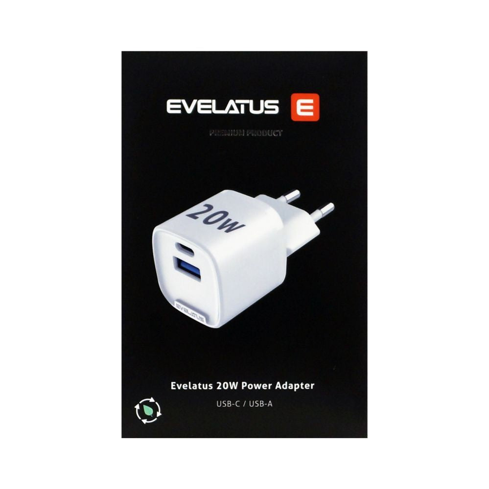 Adapter Evelatus  Evelatus QuickVolt  Adapter  20W EU-WH White