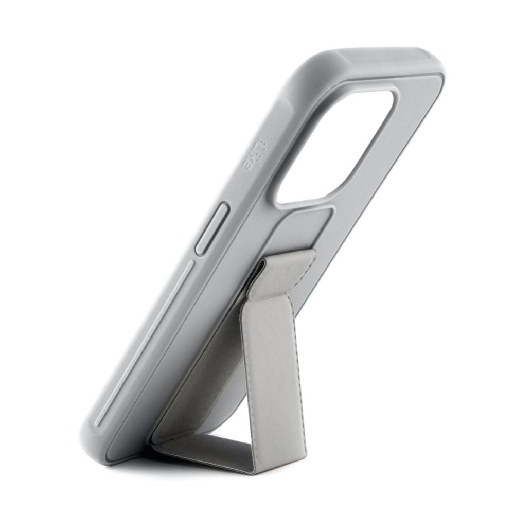 Tagakaaned iLike Apple iPhone 15 Plus Silicone Case with stand Silver