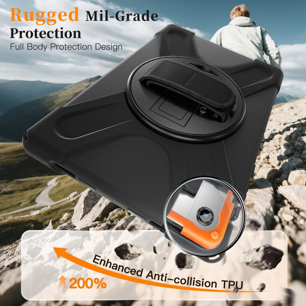 Чехол книжка Just Must  JM Rugged Case Grip for Samsung Galaxy Tab A11+ with a strap Black