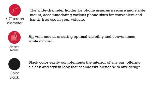 Auto holder seek toti  SEEK TOTI Mini Car Air Vent  Phone Holder, Black