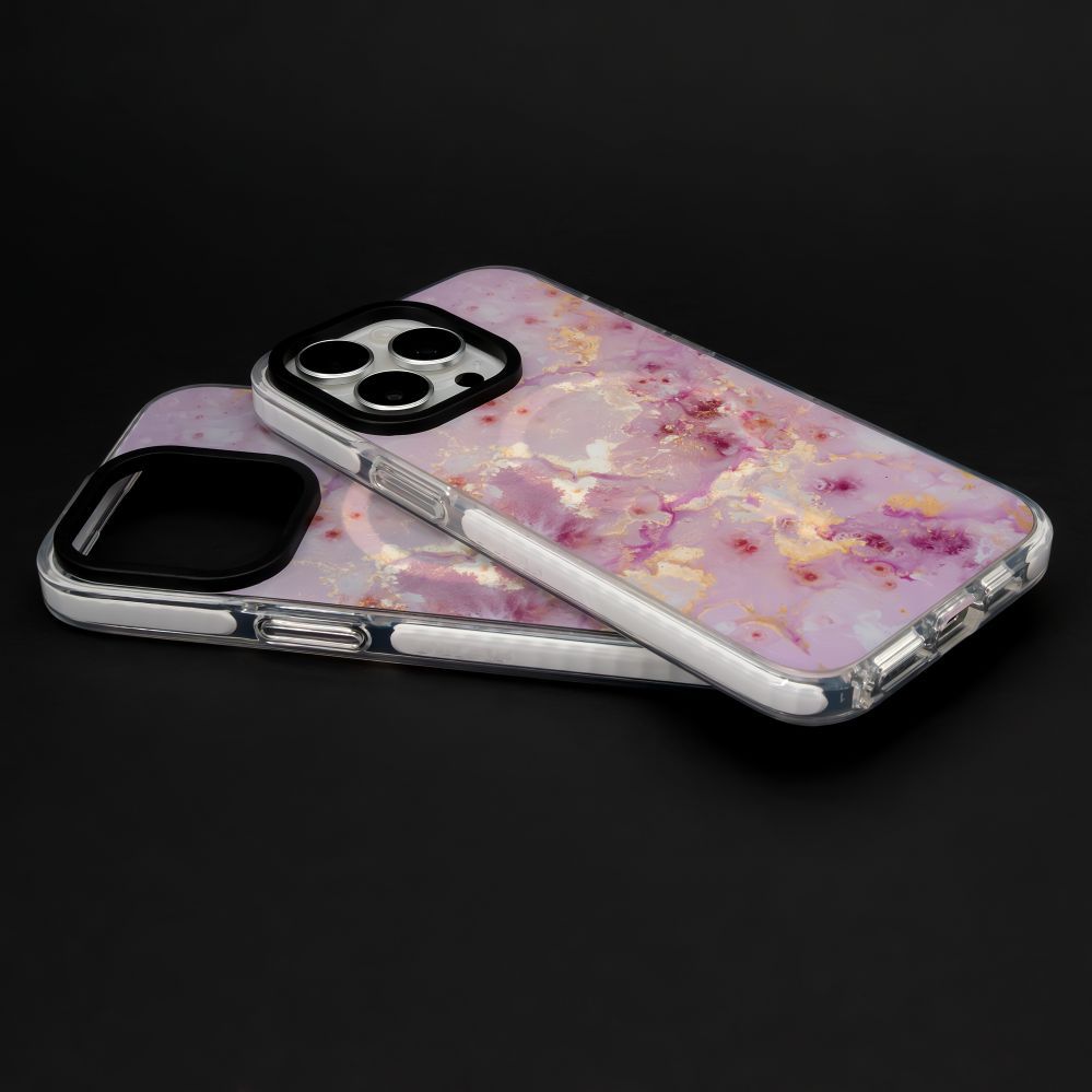 Back panel cover Evelatus Apple iPhone 15 Pro Max PC+TPU With MagSafe Customized Print Pink