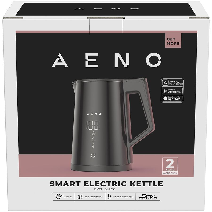 Veekeetja AENO  AENO Electric Kettle EK7S Smart: 1850-2200W, 1.7L, Strix, Double-walls, Temperature Control, Keep warm Function, Control via Wi-Fi, LED-display, Non-heating body, Auto Power Off, Dry tank Protection