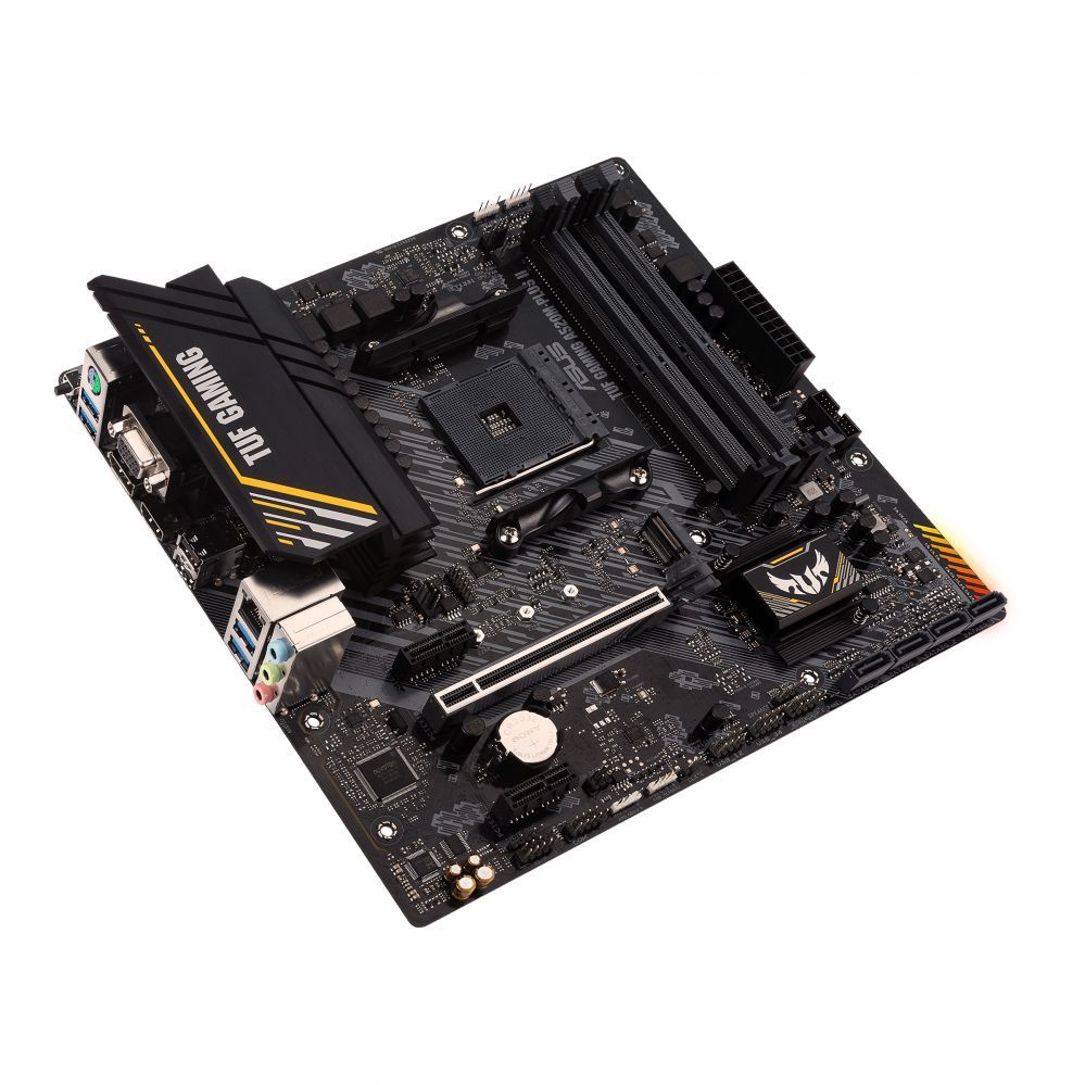 Intel protsessori emaplaat Asus  TUF GAMING A520M-PLUS II Processor family AMD, Processor socket AM4, DDR4 DIMM, Memory slots 4, Supported hard disk drive interfaces 	SATA, M.2, Number of SATA connectors 4, Chipset  AMD A520, Micro ATX