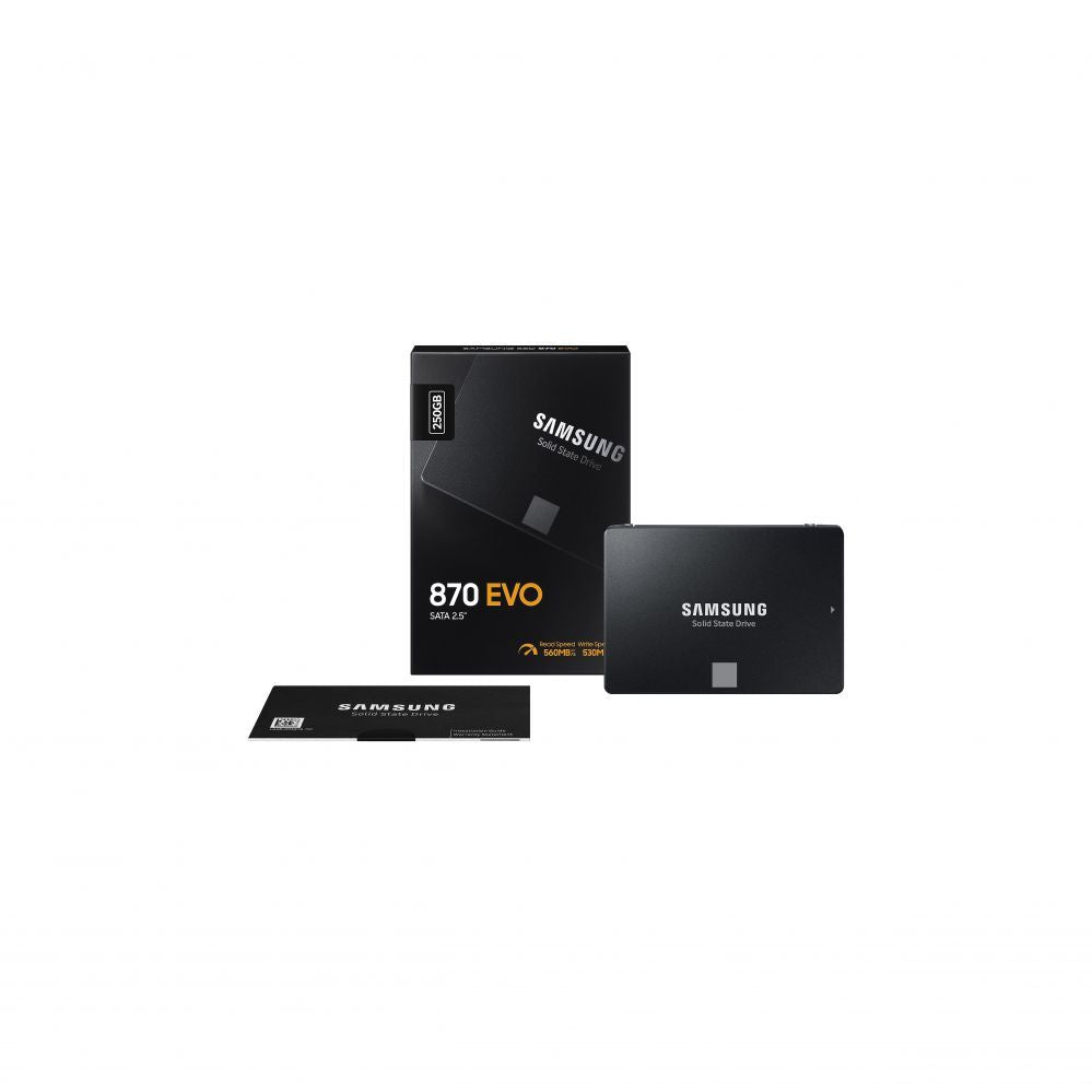 Hard drive SSD Samsung SSD 870 EVO 250 GB, SSD form factor 2.5", SSD interface SATA III, Write speed 530 MB/s, Read speed 560 MB/s