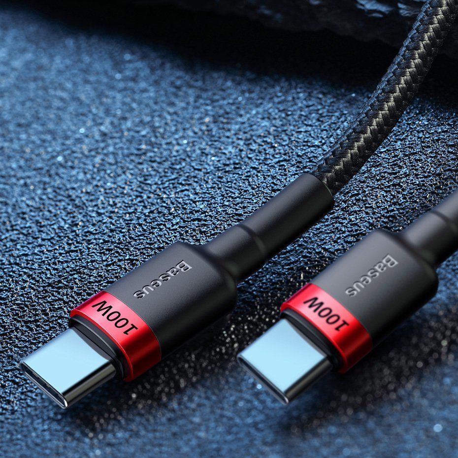 Cable Baseus  Baseus CATKLF-AL91 USB-C - USB-C PD QC cable 100W 5A 480Mb/s 2m - black and red