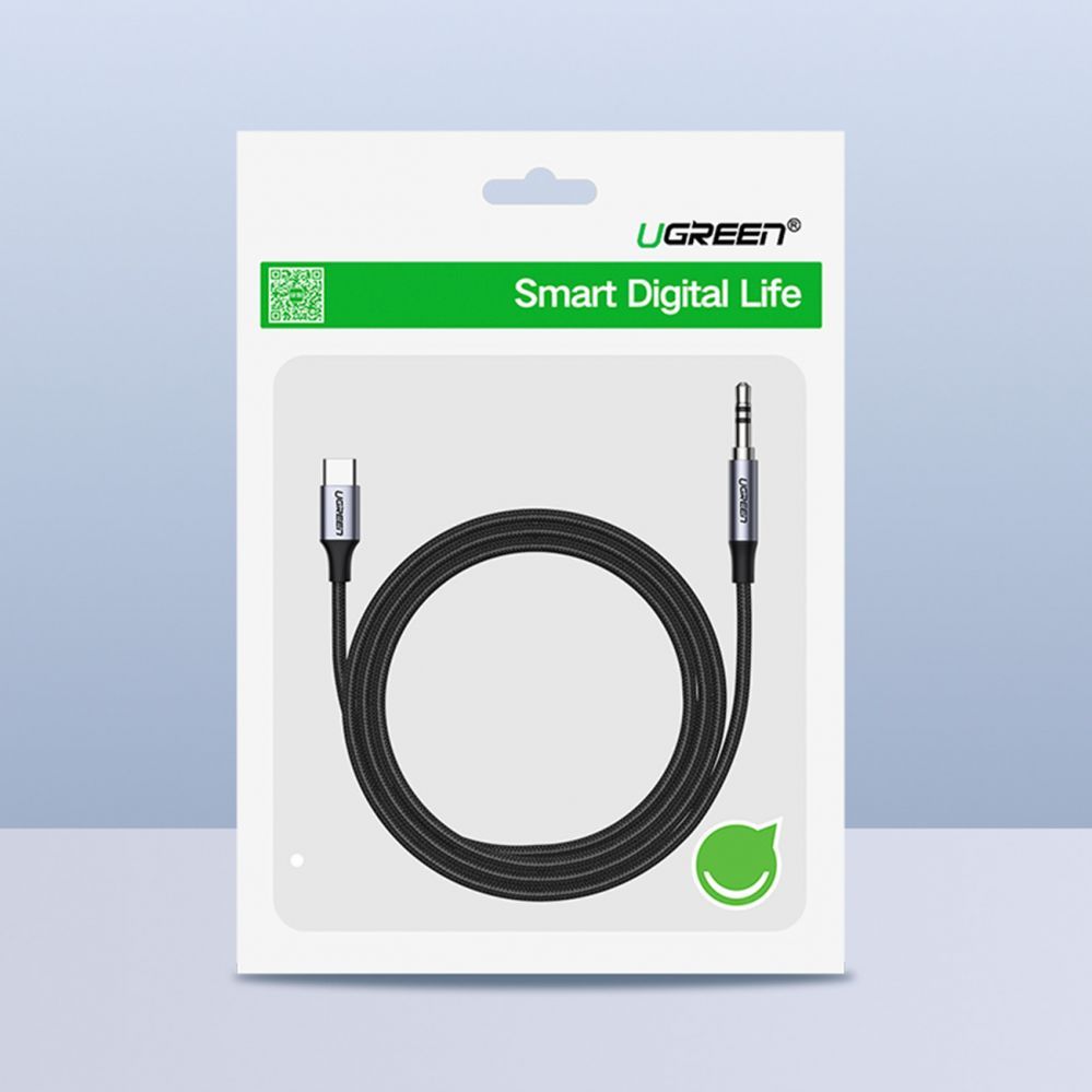 Кабель Ugreen  cable USB C - mini jack 3.5mm 1m (AV143) Grey