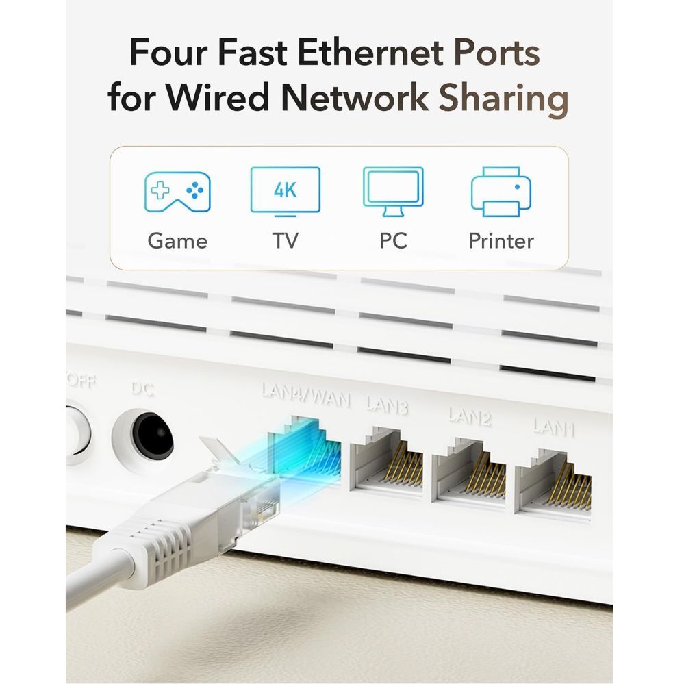 Ruuterid Cudy  LT500ELinkCell AC1200 4G LTE Cat4 Router Dual Band WiFi Nano SIM VPN Mesh Support White