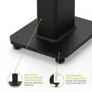 TV bracket KANTO AUDIO  KANTO AUDIO 22" TALL FILLABLE SPEAKER STANDS WITH ISOLATION FEET - BLACK (PAIR)