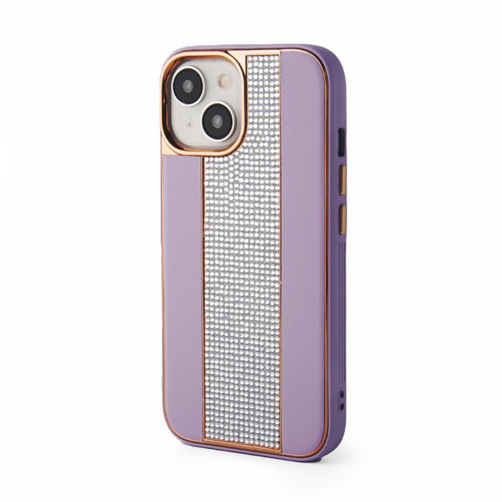 Tagakaaned iLike Apple iPhone 15 Diamonds and Leather Case Pink Sand