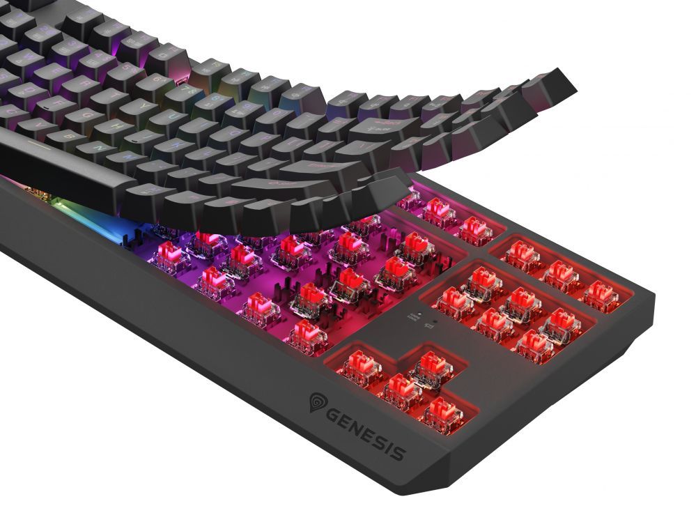 Arvuti klaviatuur Genesis  THOR 230 | Mechanical Gaming Keyboard | Wireless | US | Black | 2.4 GHz, Bluetooth, USB | Outemu Red