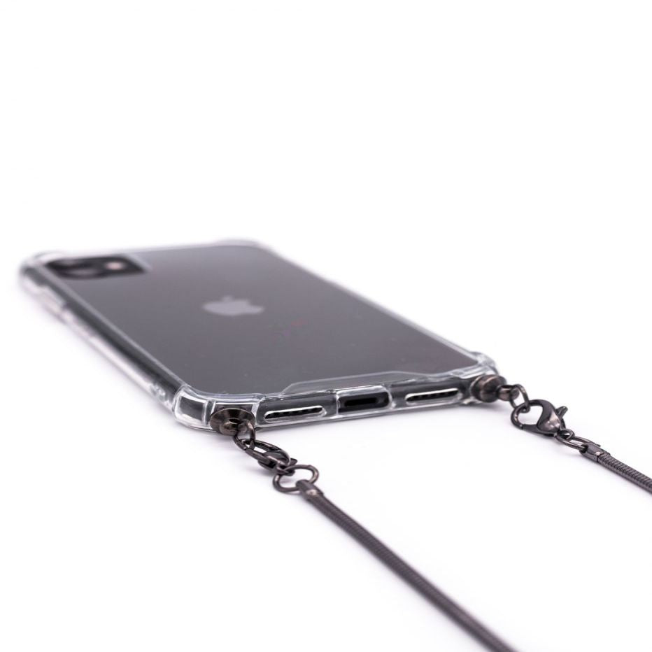 Tagakaaned Evelatus Apple iPhone 11 Pro Silicone Transparent with Necklace TPU Strap Space Gray