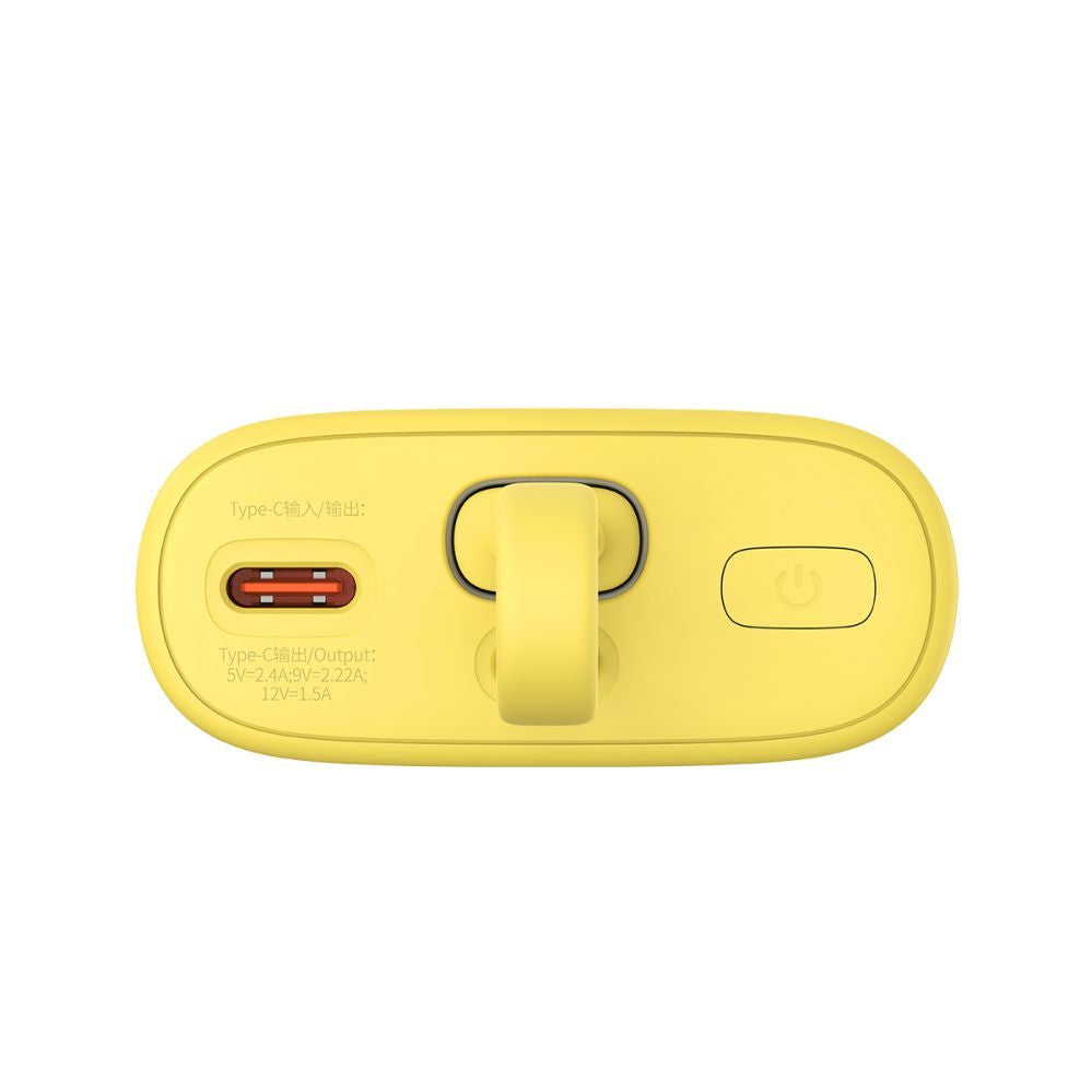 Внешний аккумулятор Baseus  Baseus Popsicle 5200mAh 20W Powerbank with Built-in Lightning Cable (+ White Baseus Simple USB-C - USB-C 60W/20V/3A/30cm Cable) - Yellow-Pink