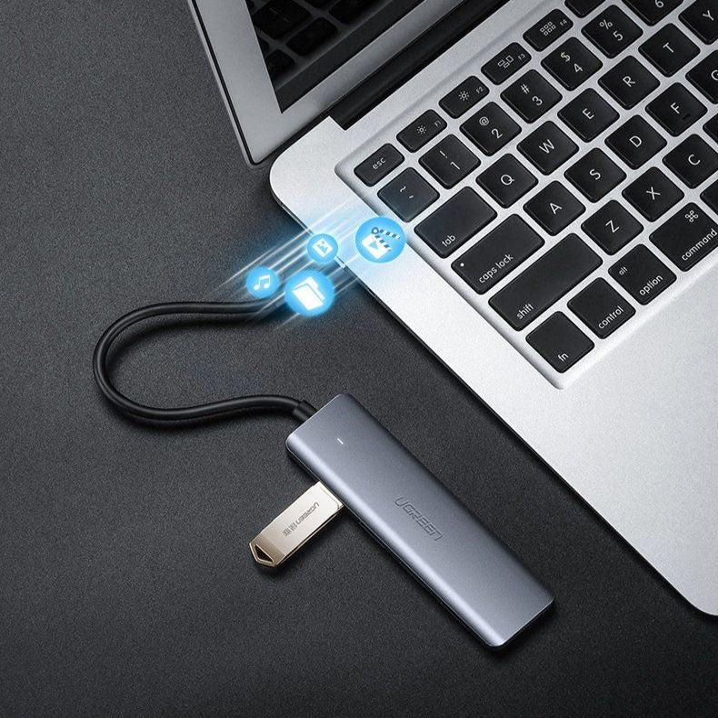 Kaabel Ugreen  Ugreen USB HUB - 4x USB 3.2 Gen 1 with micro USB power port gray (CM219 50985)