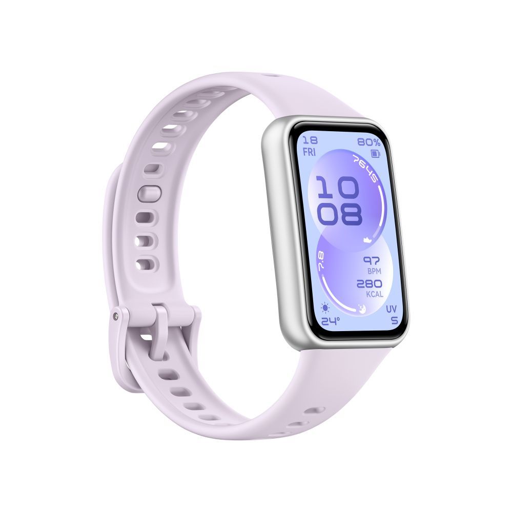 Fitness bracelet Huawei  Band 11 Silver Durable Polymer Case with Purple Fluoroelastomer Strap