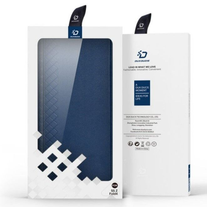 Back panel cover Dux Ducis Samsung Galaxy Z Fold4 Bril case with a flip wallet stand Dark Blue
