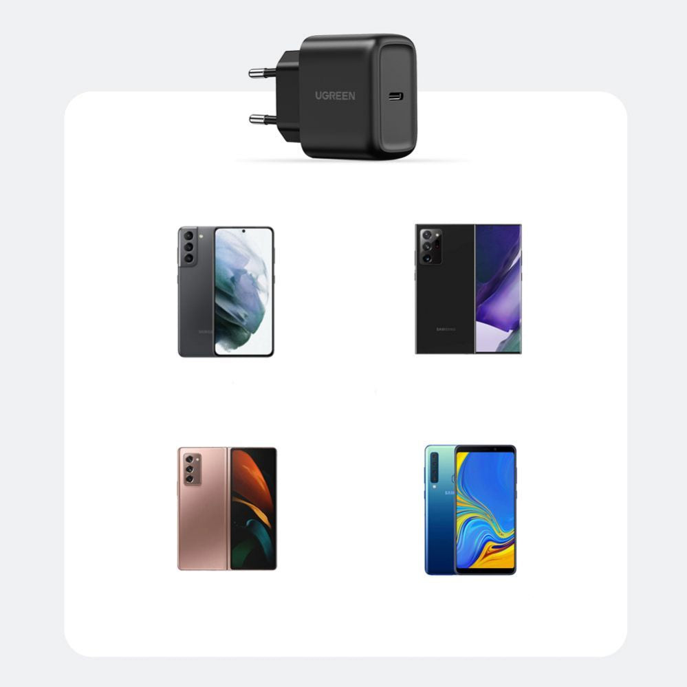Адаптер Ugreen  USB Type C charger 25W Power Delivery + USB Type C cable 2m (50581) Black