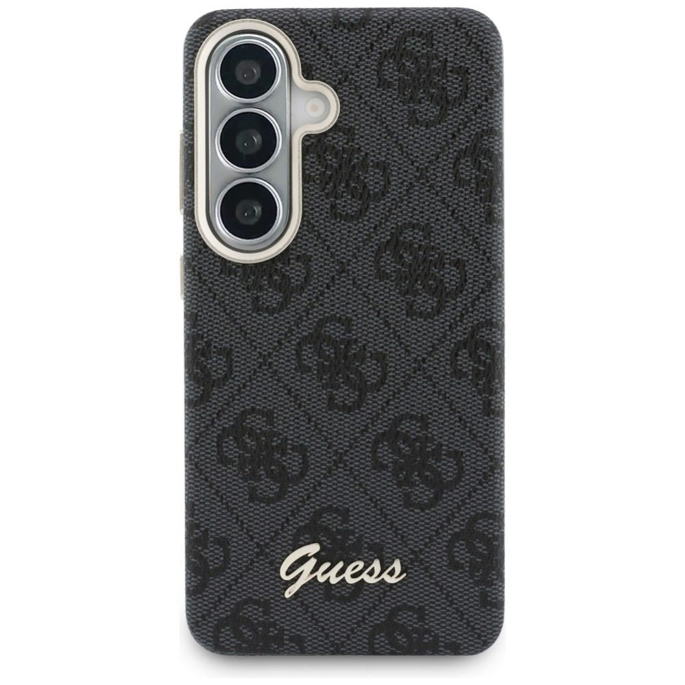 Case universaalne kaitseümbris Guess Samsung Galaxy S26 PU 4G Script Metal Logo With MagSafe Case Black