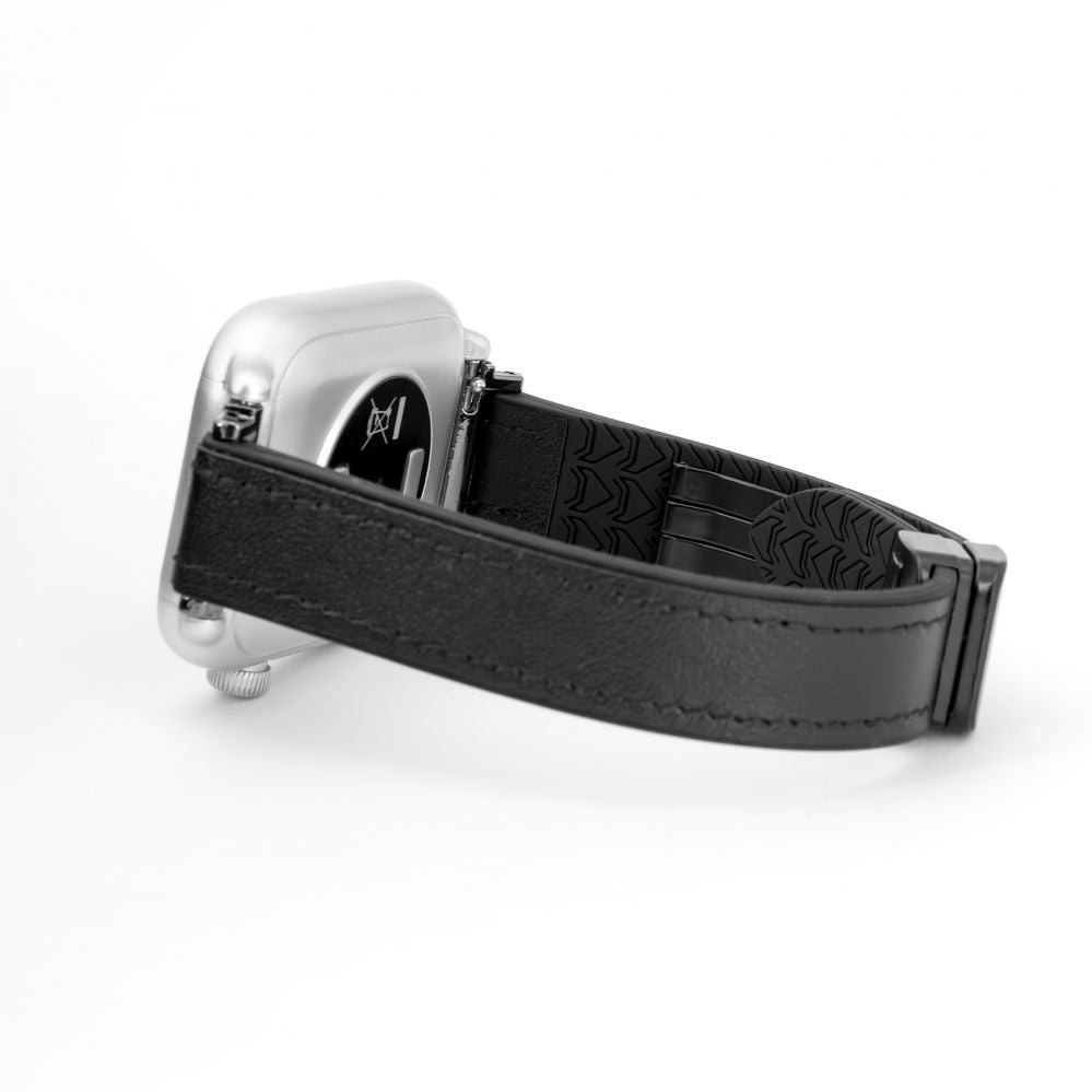 Rihm Connect  22mm Silicone Leather Watch Strap with Magnetic Black