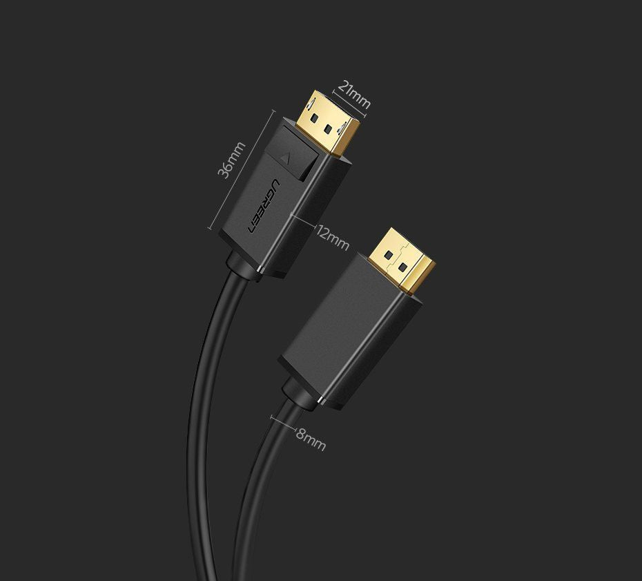 Cable Ugreen  Ugreen DP102 10211 DisplayPort 1.2 4K / DisplayPort 1.2 4K Cable 2 m - Black