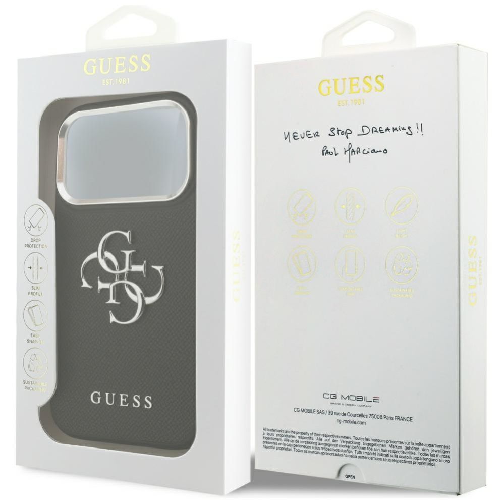 Другие товары Guess  Guess Grained Big 4G Classic Logo case for iPhone 17 Pro - black