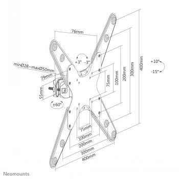 TV bracket NEOMOUNTS BY NEWSTAR  NEOMOUNTS BY NEWSTAR SCREEN POLE CLAMP/TRUSS MOUNT 1 PIVOT VESA 400X400 (POLEDIAMETER 28-50 MM)