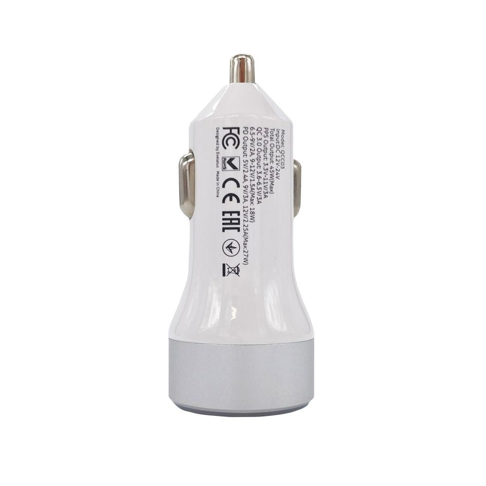 Car charger Evelatus - Evelatus Quick Car Charger QCC03, QCC03WH White