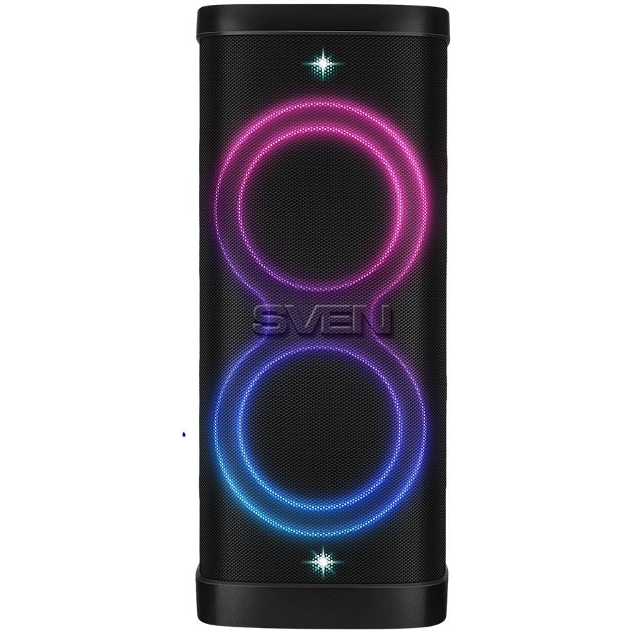 Bluetooth speakers Sven  Speaker Party Box SVEN PS-1250, black (300W, TWS, IPx4, Bluetooth, FM, USB, microSD, LED-display, 13500mAh)