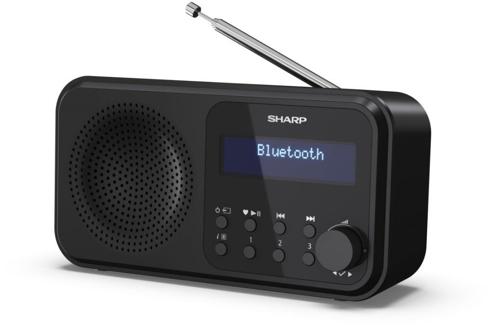 Interaktiivne lahendus Sharp  DR-P420(BK) Tokyo Portable Digital Radio, FM/DAB/DAB+, Bluetooth 5.0, USB or Battery Powered, Midnight Black