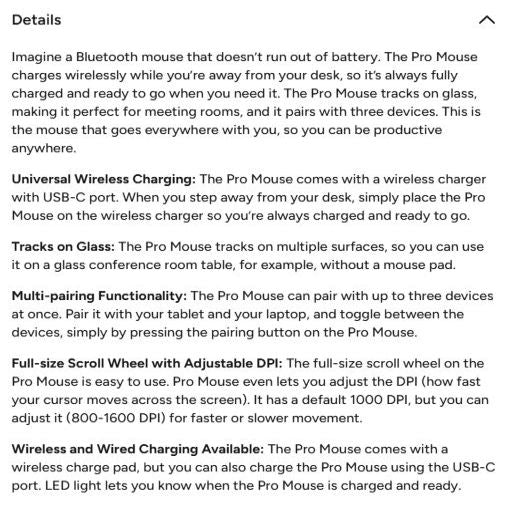 Other Computer Accessory Zagg  ZAGG-Promouse- Wireless Mouse & Wireless Charge Pad-Charcoal