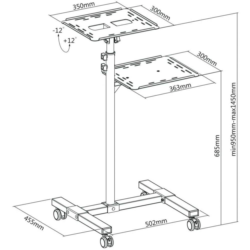 Screen protection Techly  TECHLY Universal Adjustable Trolley