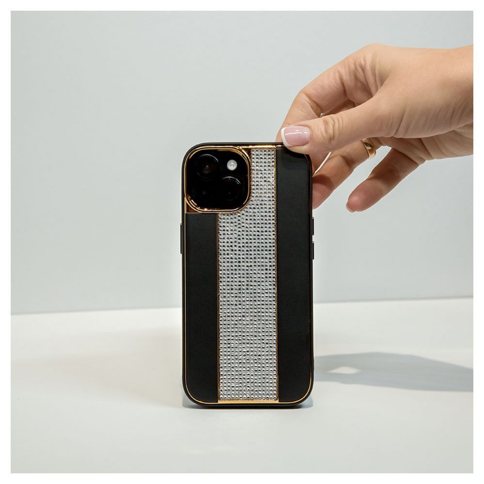 Чехол на заднюю панель iLike Apple iPhone 15 Diamonds and Leather Case Black