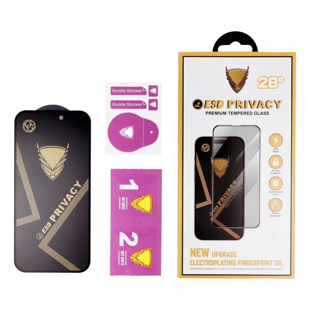 Защитное стекло OG  OG 6D Premium Privacy Glass - for Iphone 17 Pro black