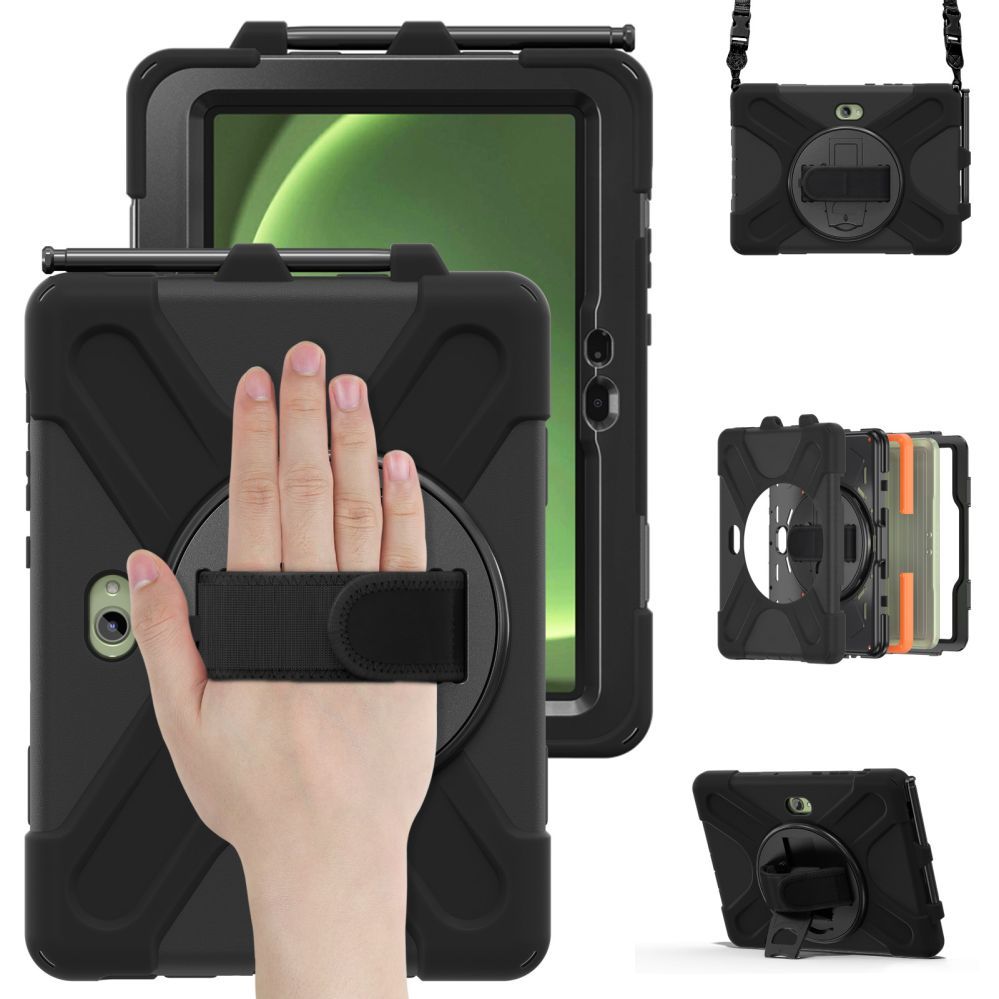 Book case Just Must  JM Rugged Case Grip for Samsung Galaxy Tab Active Pro/ Active4 Pro/ Active5 Pro with a strap Black