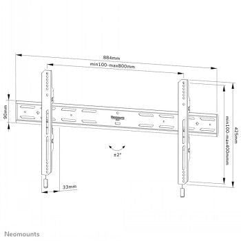 TV bracket NEOMOUNTS BY NEWSTAR  NEOMOUNTS SELECT SCREEN WALL MOUNT (FIXED, VESA 800X400)