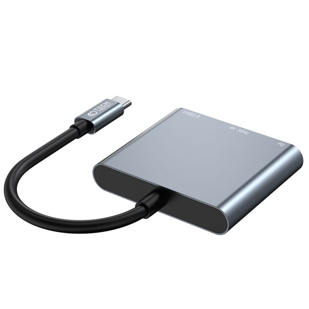Другой аксессуар для компьютера Tech-Protect  HUB Tech-Protect V1 3in1 USB-C - USB-A 3.0 / USB-C PD 100W / HDMI 4K 30Hz - gray