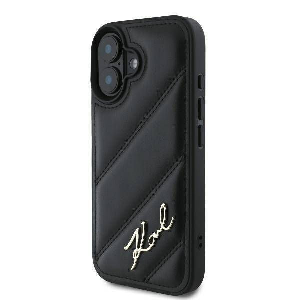 Back panel cover Karl Lagerfeld Apple iPhone 16 hardcase Quilted Signature Black