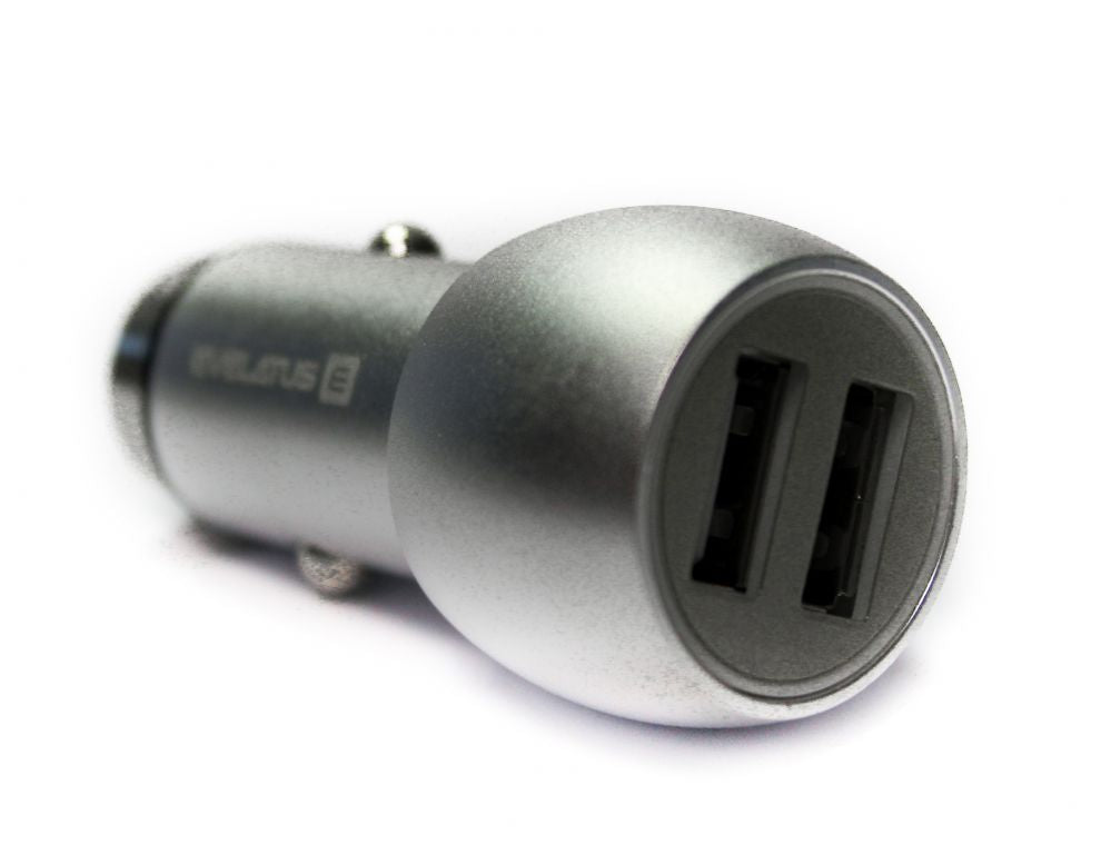 Autolaadijad Evelatus Universal Car Charger ECC01 2USB port 3.1A with stainless steel escape tool Silver
