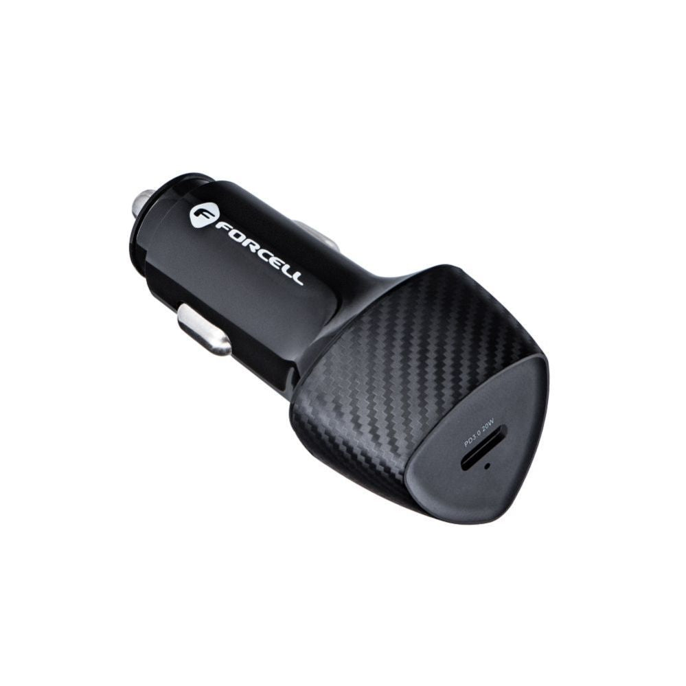 Авто зарядка Forcell  Car charger Forcell F-Energy Carbon USB C QC3.0 PD 3A 20W + cable USB C to Lightning CC50-1C black