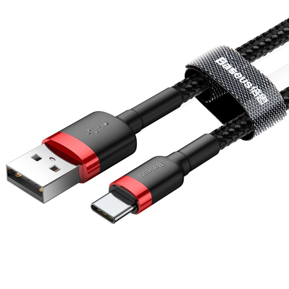 Kaabel Baseus  Baseus Cafule USB-A / USB-C QC 3.0 3A cable 1 m - black and red