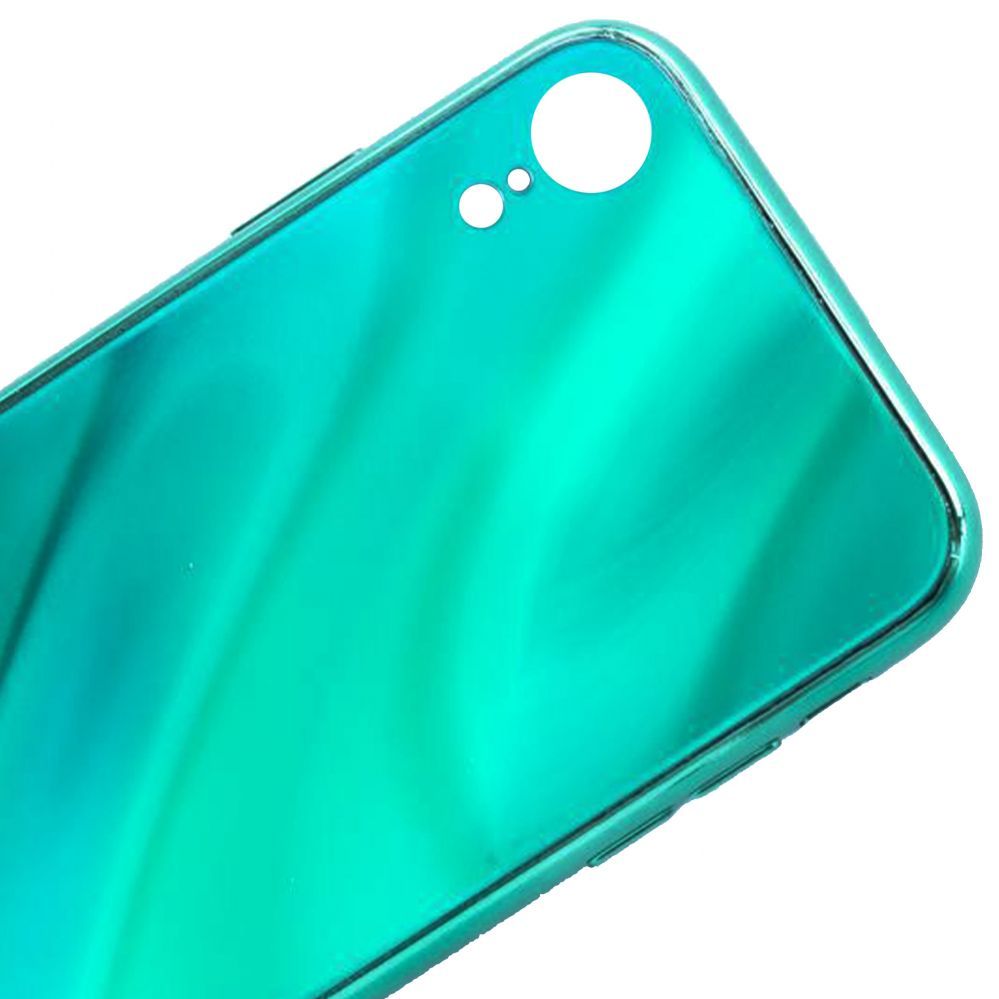Tagakaaned Evelatus Apple iPhone XR Water Ripple Full Color Electroplating Tempered Glass Case Green