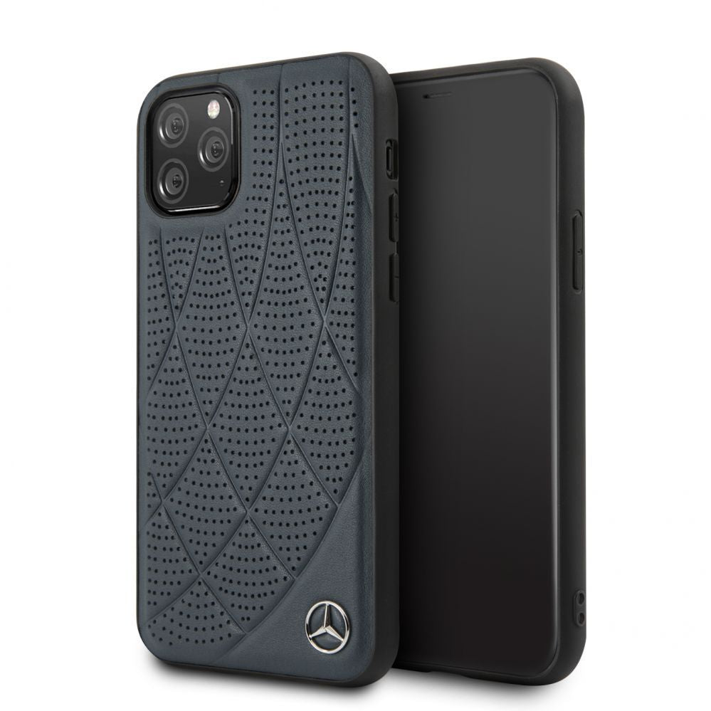 Чехол на заднюю панель Mercedes-Benz Apple iPhone 11 Pro Quilted Genyine Leather Blue