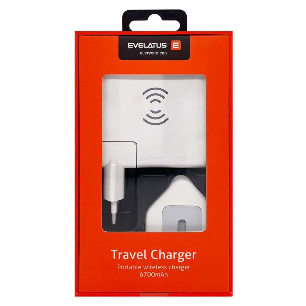 Wireless charger Evelatus  Travel adapter Wireless Charger EWC06 White