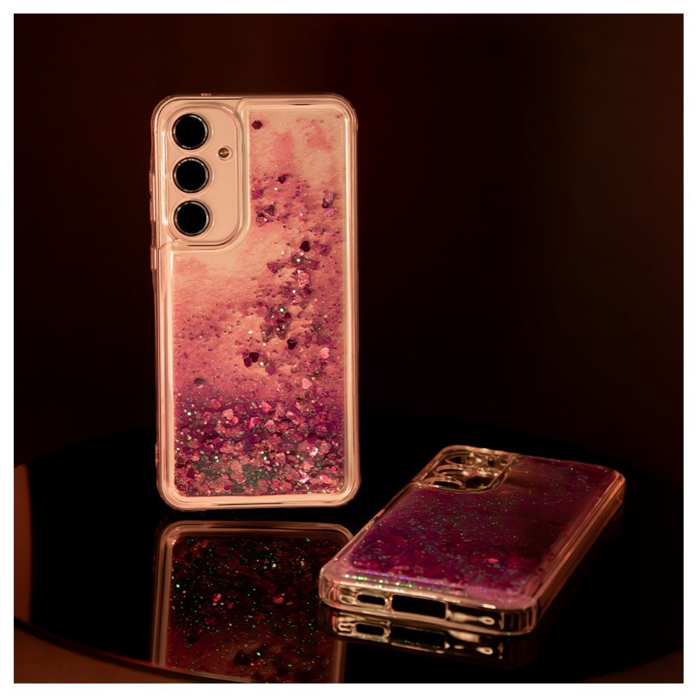 Back panel cover iLike Samsung Galaxy A55 Silicone Case Water Glitter Pink