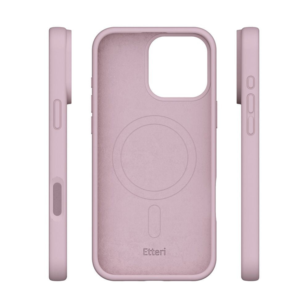 Чехол на заднюю панель etteri  Etteri Silicone Mag case for iPhone 16 Pro 6,3" light pink