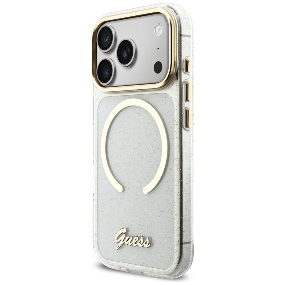 Другие товары Guess  Guess IML Glitters Script Strap MagSafe Case for iPhone 17 Pro - Clear