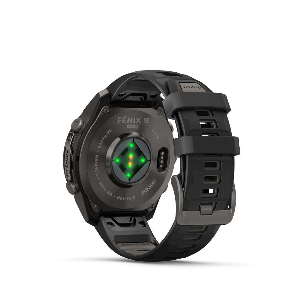 Nutikell Garmin  Fenix 9 Pro – 47mm
Carbon Gray DLC Titanium with Black/Pebble Grey Silicone Band