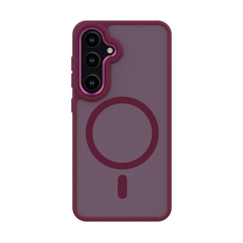 Back panel cover Evelatus Samsung Galaxy S24 Shield Case With Magsafe matte Red