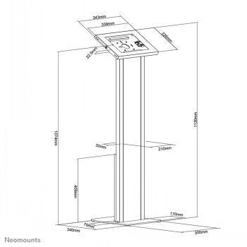 Book case NEOMOUNTS BY NEWSTAR  NEOMOUNTS BY NEWSTAR FLOOR STAND WITH CABINET, LOCKABLE TABLET CASING FOR APPLE IPAD, PRO, AIR & SAMSUNG GALAXY TAB