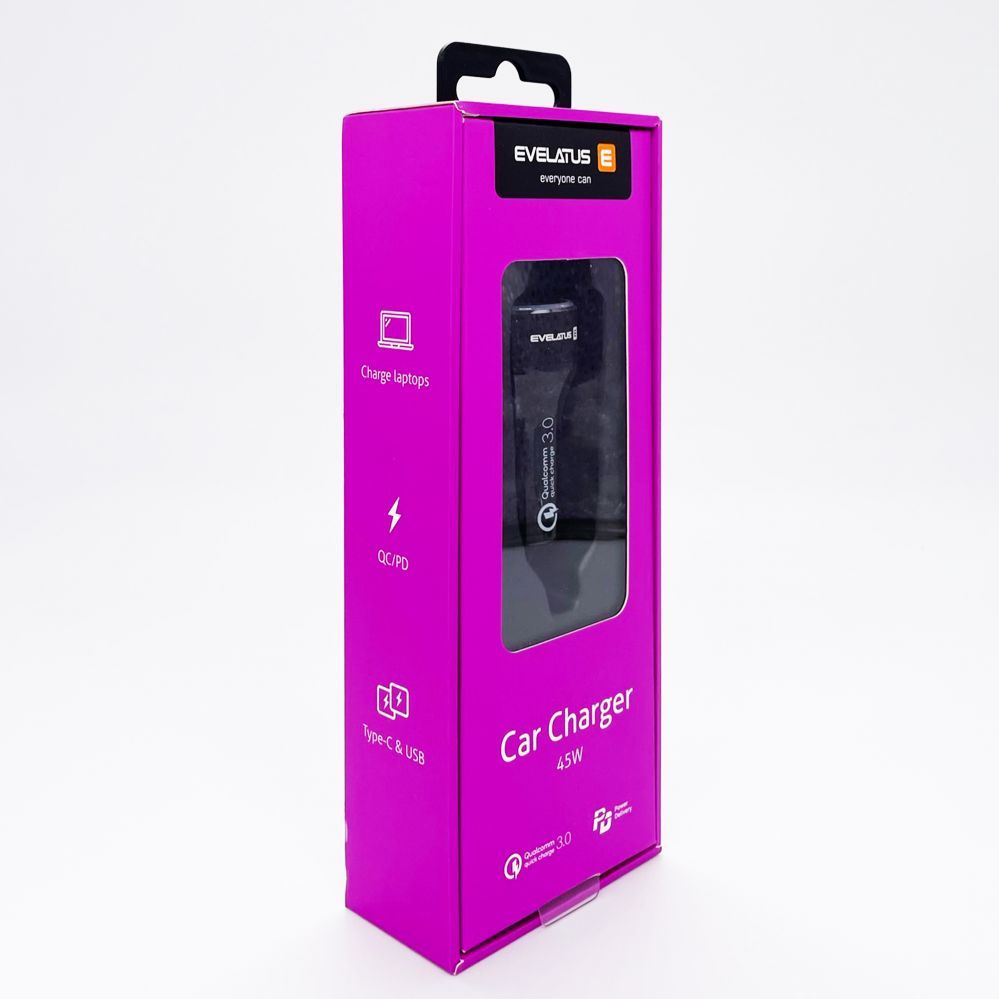 Car charger Evelatus - Evelatus Quick Car Charger QCC03 Black