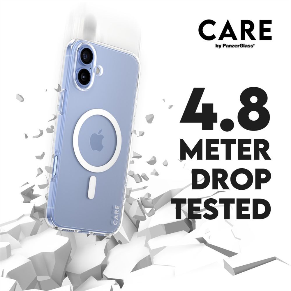Tagakaaned PanzerGlass  CARE Flagship case with White MagSafe iPhone 16 Plus, Transparent